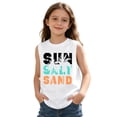 thumbnail image 6 of OSOLU Children Girls Tank Tops Crew Neck Coconut Tree Letter Gradient Print Outdoor Play Lightweight Sleeveless Vacation Beach Tops, 6 of 6