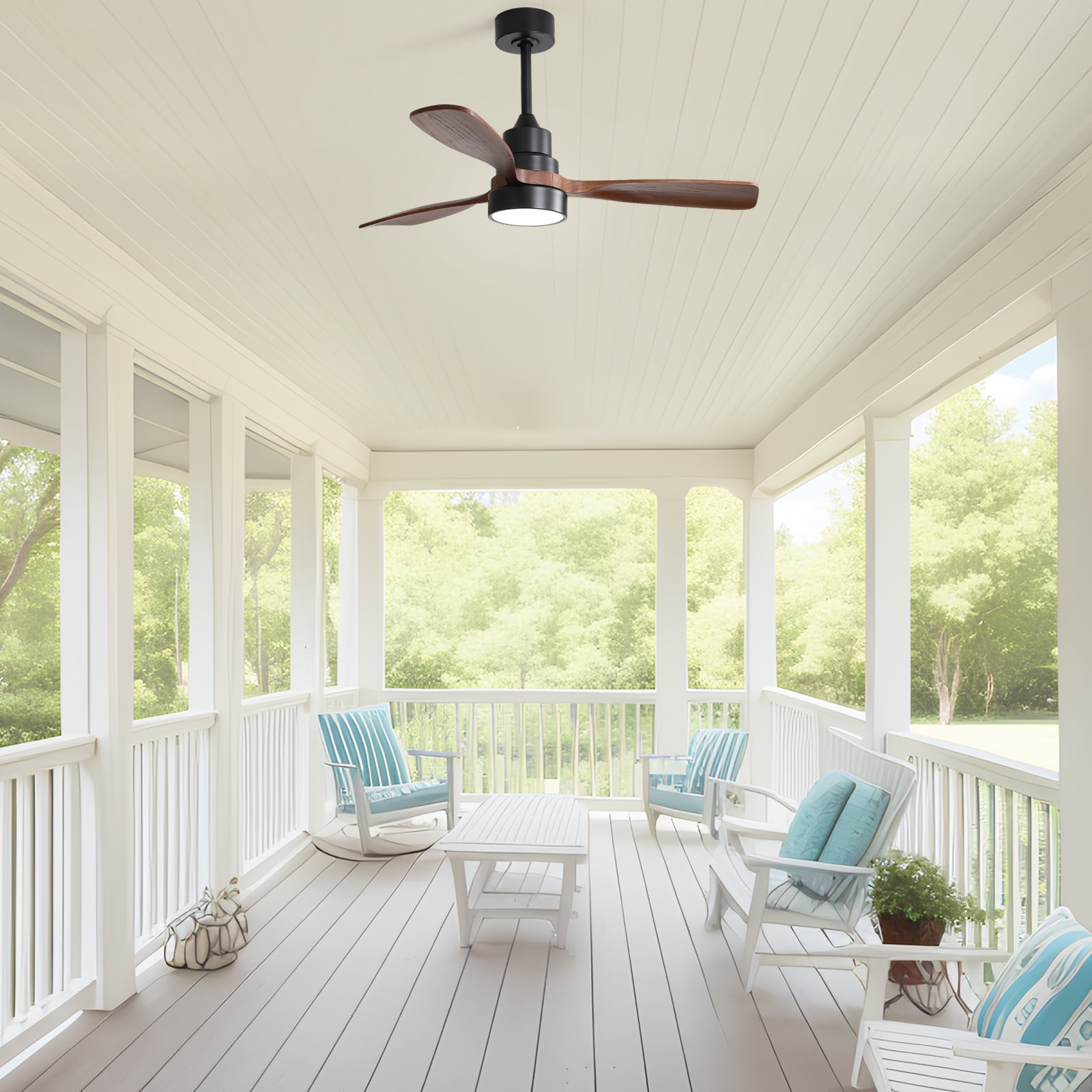Sofucor 48-Inch Modern Wood Ceiling Fan with Remote, Reversible DC Motor, Noiseless