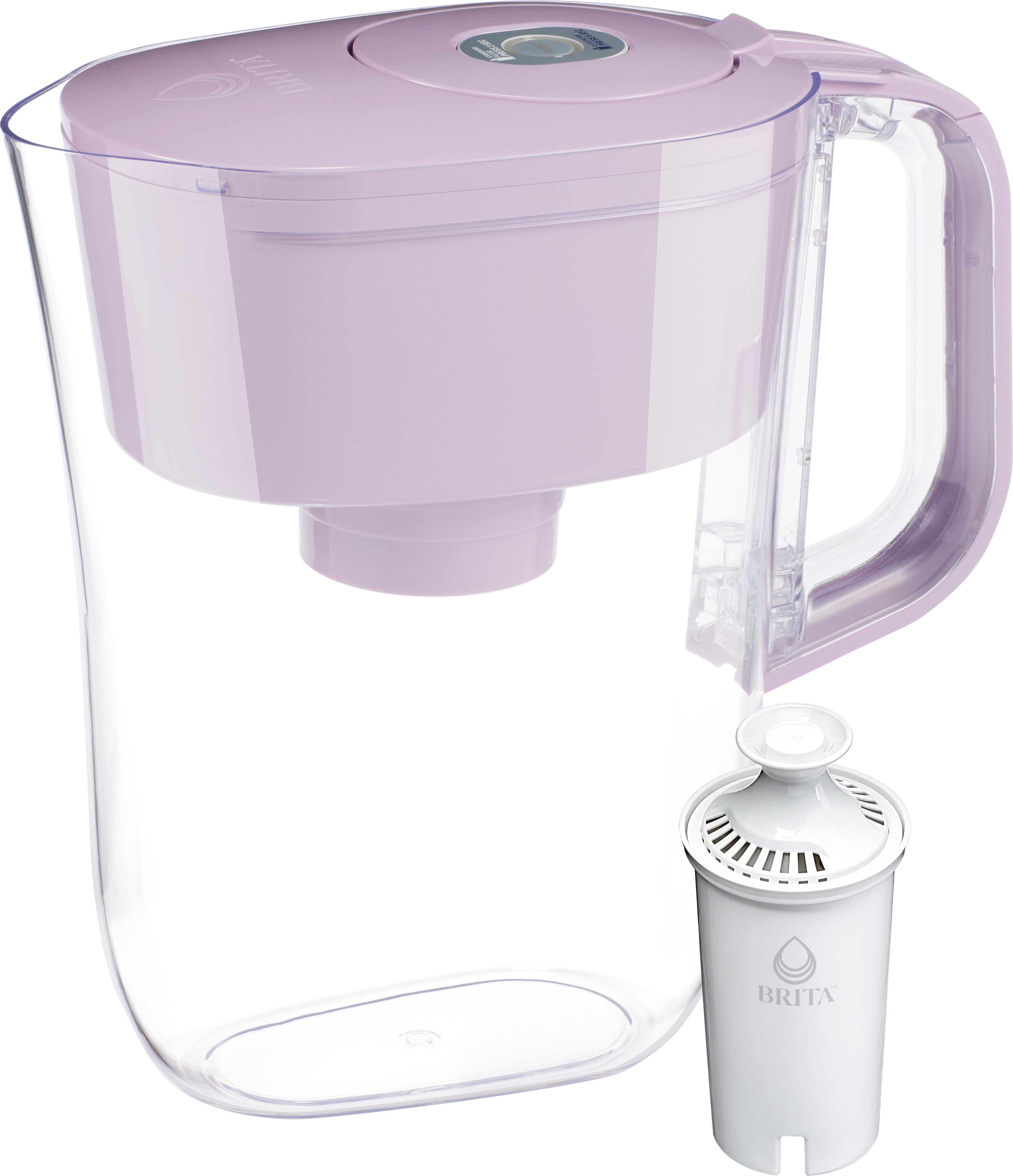 Petit pichet de filtration d’eau Denali de Brita® d’une capacité de 6 tasses avec 1 filtre Brita® standard, sans BPA, lilas vaporeux