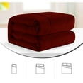 thumbnail image 5 of 3 Piece New Fluffy Pattern Comforter Set, 800 TC, 100% Egyptian Cotton, Super King Size Burgundy Solid, 5 of 6