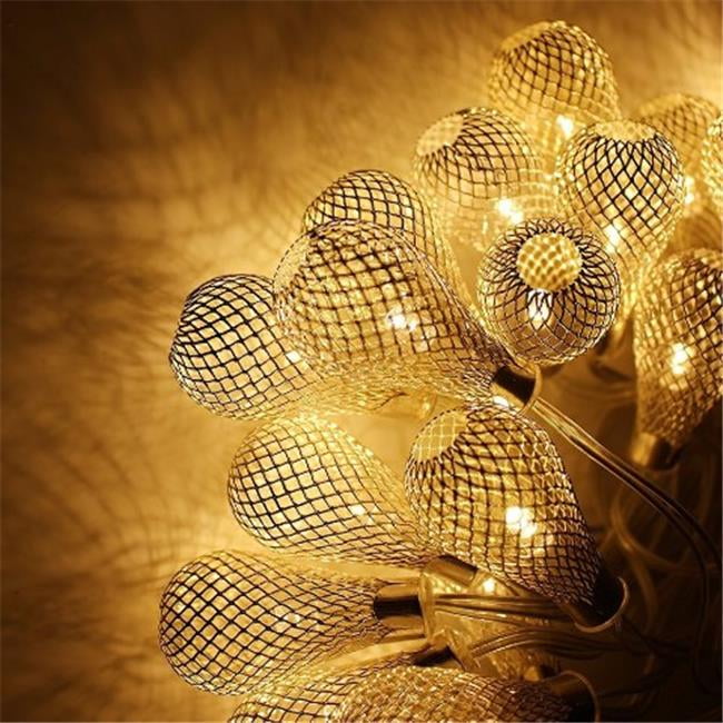 Mesh Lantern Ball LED Christmas String Lights with Power Adapter Warm