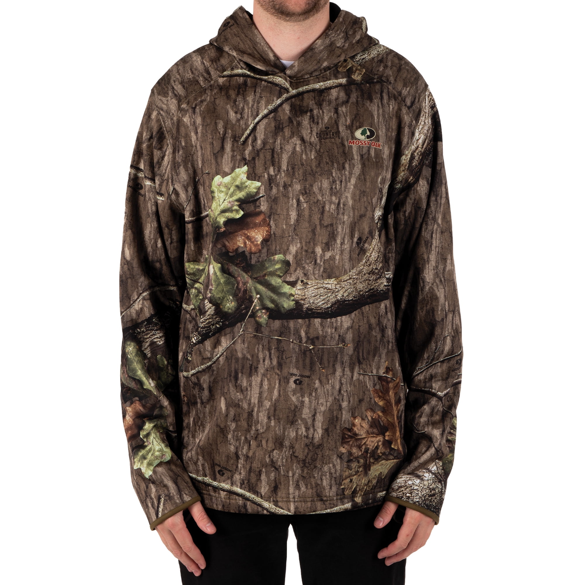 Mossy Oak Men's Camouflage Hunting Performance Hoodie, Mossy Oak Country Roots, L
