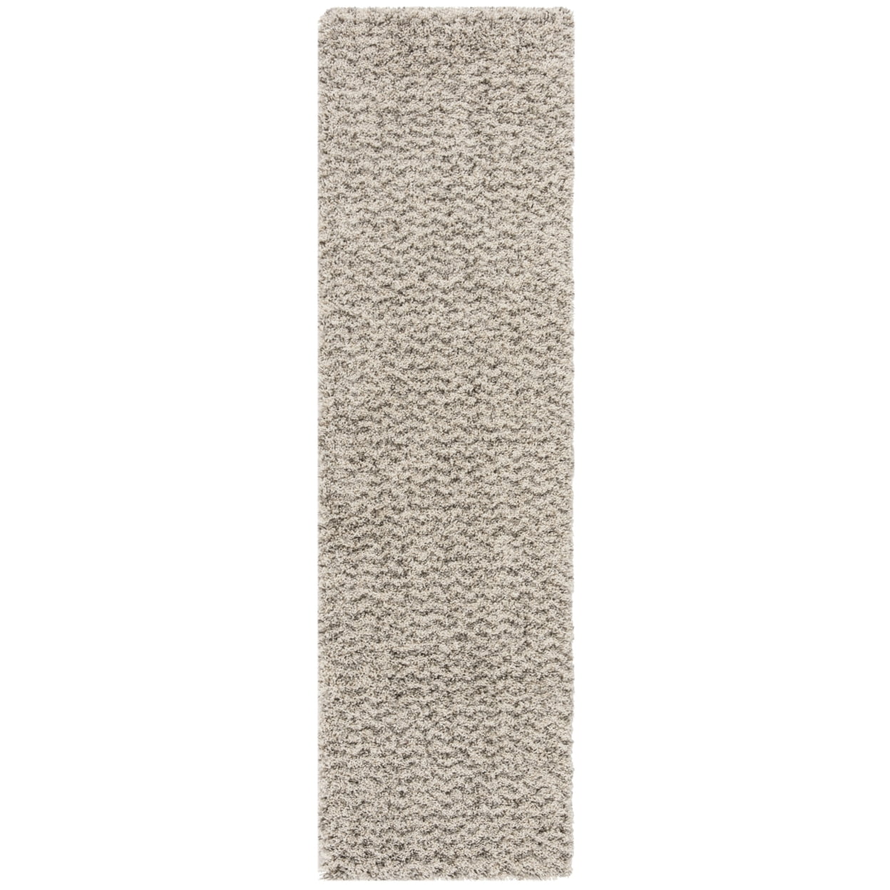 SAFAVIEH Hudson Merrilyn Chevron Shag Runner Rug, Ivory/Grey, 2'3" x 8'