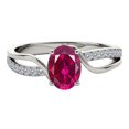 thumbnail image 4 of AoneJewelry 10K Oval Shape Created Ruby Diamond Ring In Rose, White & Yellow Gold, 4 of 5