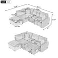 thumbnail image 6 of 82.67" Convertible Sofa Bed Sectional Sofa Sleeper, Chenille L-Shaped Sofa with Movable Storage Ottoman and 2 Pillows, Pull-Out Sofa Bed Corner Couch for Living Room Office Apartment (Orange), 6 of 9