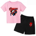 thumbnail image 3 of Conjunto de camiseta y pantalones cortos para niño y niña, de Marvel Avengers, Spider Man, Iron Man, divertido conjunto de 2 piezas de manga corta de verano para bebé y niño, 3 of 5