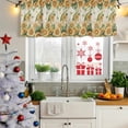 thumbnail image 5 of Sunflower Curtain Valances for Windows, Kitchen Valance Window Treatments Panel 2 Pack, Vintage Bee Gnomes Farmhouse Beige Leaf Rod Pocket Short Curtains for Bathroom Bedroom 42 x 18 Inch, 5 of 8