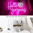 thumbnail image 3 of CADODIS Hello Gorgeous Love Neon Sign LED Light Wall Decor USB Powered Dimmable Sign Wedding Party Bedroom Lady Woman Gift，PINK&WHITE, 3 of 5