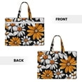 thumbnail image 2 of Cauagu Yellow White Daisy Pattern Pattern Canvas Tote File Bag, Zipper Tote Bag Business Briefcase Document Bag with Handle A4 File Organizer Laptop Bag for Travel and Work, 2 of 8