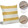 thumbnail image 5 of Yellow Outdoor Pillow Covers 20x20 Inch Pack of 2 Gray and White Stripe Throw Pillow Covers Farmhouse Pillowcase Linen Square Cushion Cover for Bedroom Sofa Couch Home Decor, 5 of 6
