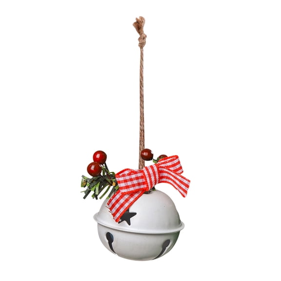 Green Holiday Iron Bell Ornament Metal Construction For Christmas Decor