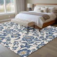 thumbnail image 4 of Blue Flowers Area Rugs 6'x9', Washable Small Throw Rugs for Kitchen Dining room, Spring Floral Elegant Pastoral Rustic Indoor Outdoor Rug Non-Slip Low Pile Carpet Runner Reversible Floor Mats, 4 of 8
