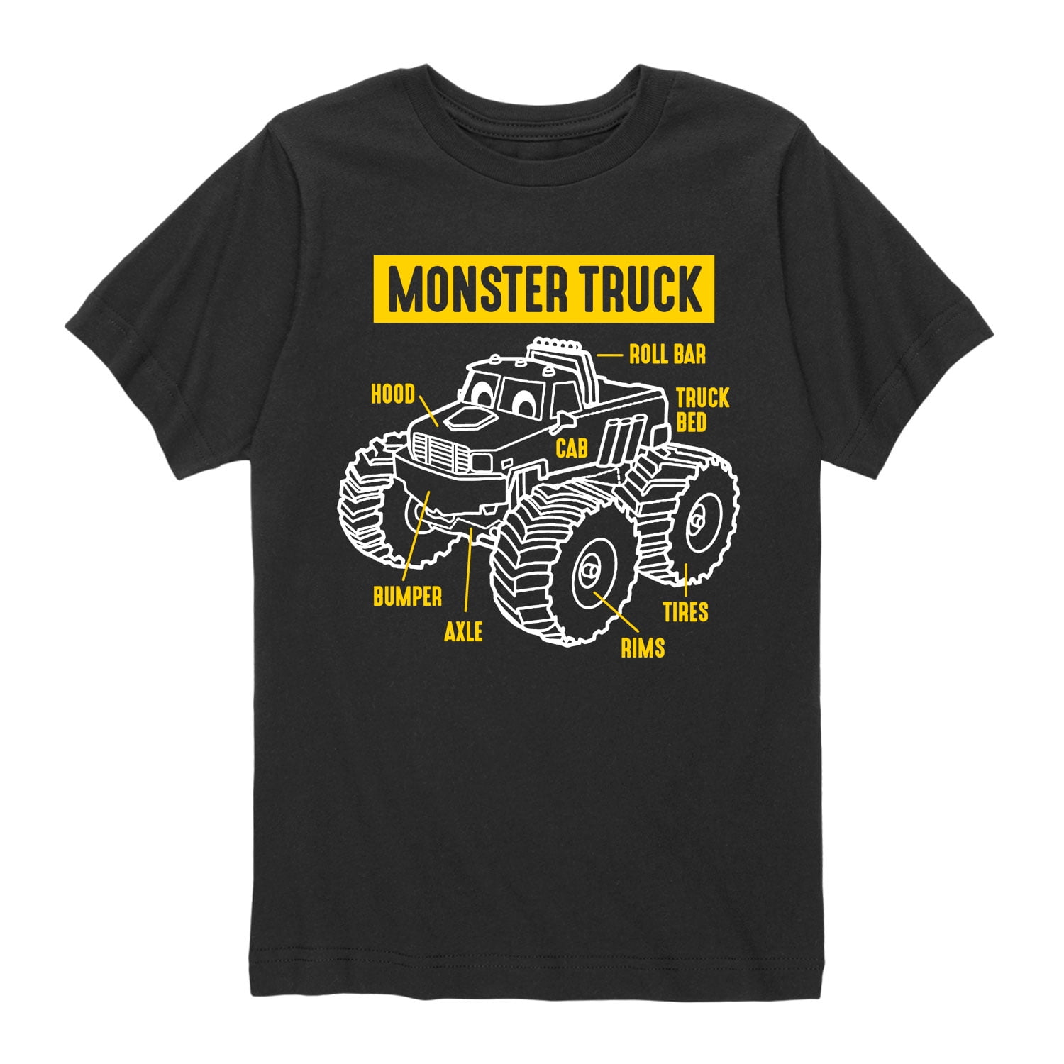 Instant Message Monster Truck Parts Boys Short Sleeve TShirt