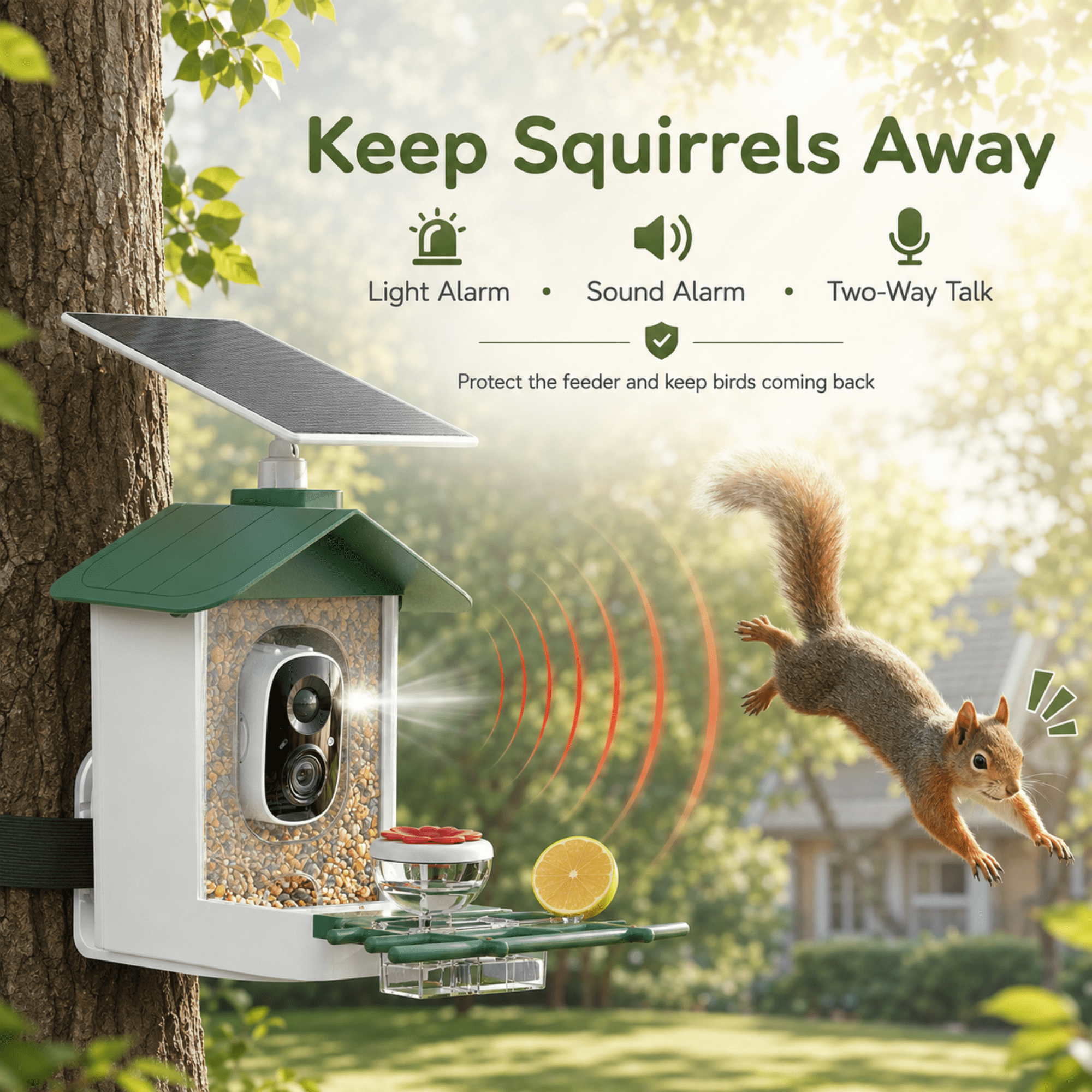 MEHOOM 3K/5MP Ultra HD Smart Bird Feeder with Camera, AI Identification 11000+ Bird Species, Solar Powered Bird Feeder Outdoor, App Notifications, Ideal Gift for Woman & Man