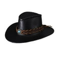 thumbnail image 2 of Celivon Unisex Black Western Cowgirl Hat Vintage Casual Wide Brim Travel Loose Cap Outdoor Camping Hat, 2 of 4