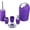 Purple, variant on XIMEI 6-Piece Bathroom Accessories Set, Plastic Gift Set Includes Toothbrush Holder/Cup, Soap Dispenser/Dish, Toilet Brush Holder & Trash Can, Red