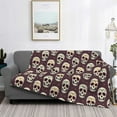 thumbnail image 2 of Honeii funny Skull star print throw blanket, crafted from cozy cotton flannel, offers versatile home decor as a bedding suitable for all seasons.-60"x50", 2 of 6