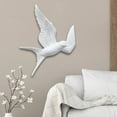 thumbnail image 5 of White Resin Birds Wall Decor ,Nordic Hanging 3D Sparrow Wall Art, Swallows Wall Sculptures for Office Living Room Patio Indoor Backyard , To right, 5 of 8