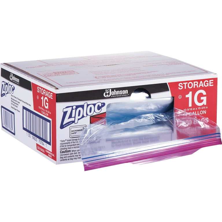 Ziploc Storage Bag, 1 Gal., 75/Pack, 2 Packs/Carton (314480