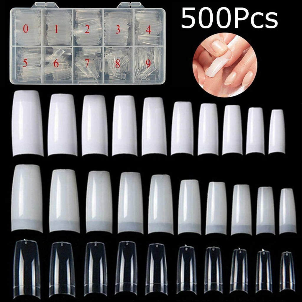 500 PCS Natural French Acrylic Nail Tips, French Style False Nail,Artificial  Fake Nail(Natural) 