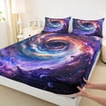 thumbnail image 3 of Manfei Beauty Colorful Galaxy Twin Sheet Sets,Starry Sky Twin Fitted Sheet,Modern Aesthteic Art Flat Sheet For Girls Kids,Microfiber Bedroom Decor,3pcs, 3 of 7