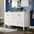thumbnail image 2 of EVIVA Britney 60 Inch Transitional White Bathroom Vanity, 2 of 7