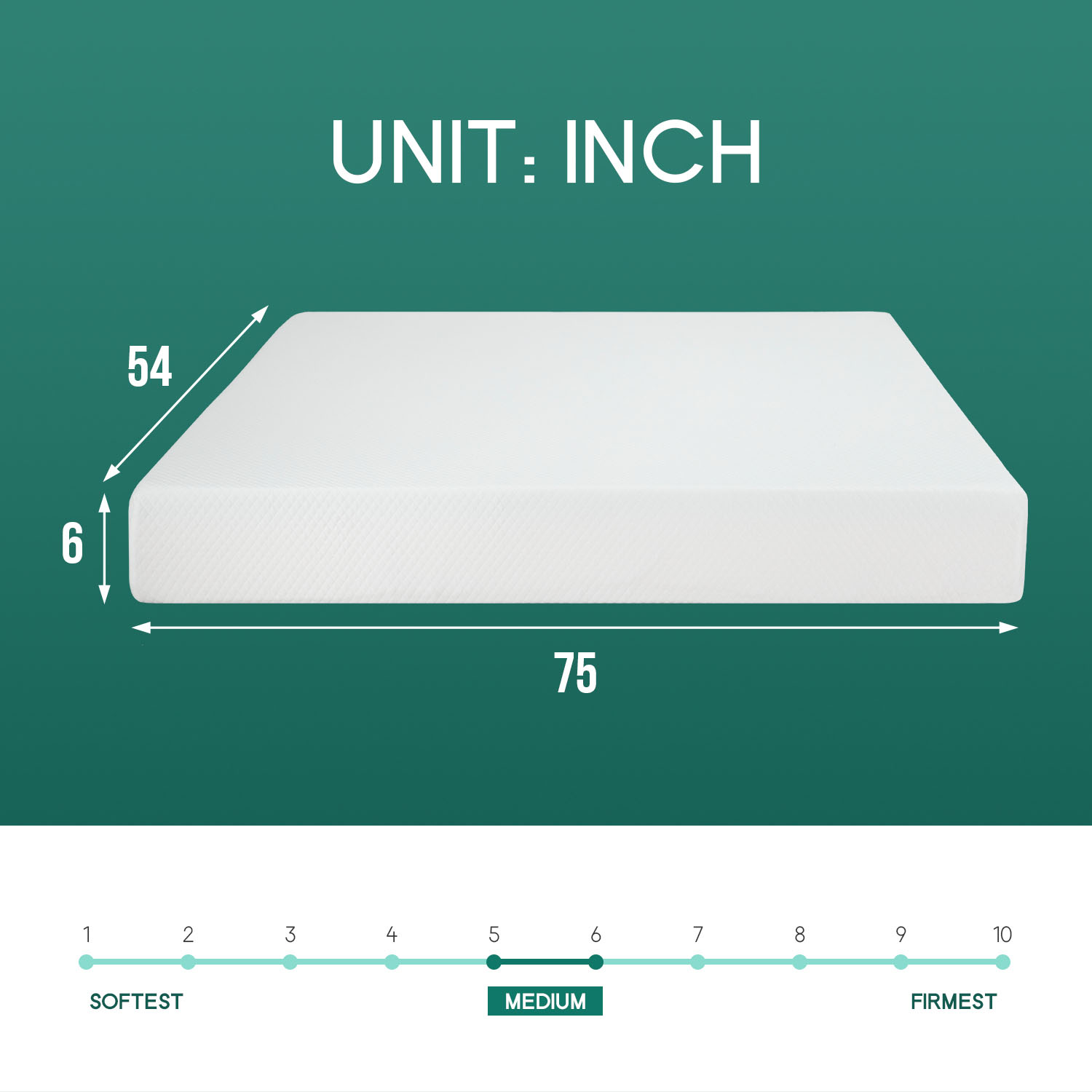 Leovanni 6" Gel Memory Foam Mattress, Full - 2-Layer Design with Removable & Washable Cover, Medium Firm Support, CertiPUR-US Certified
