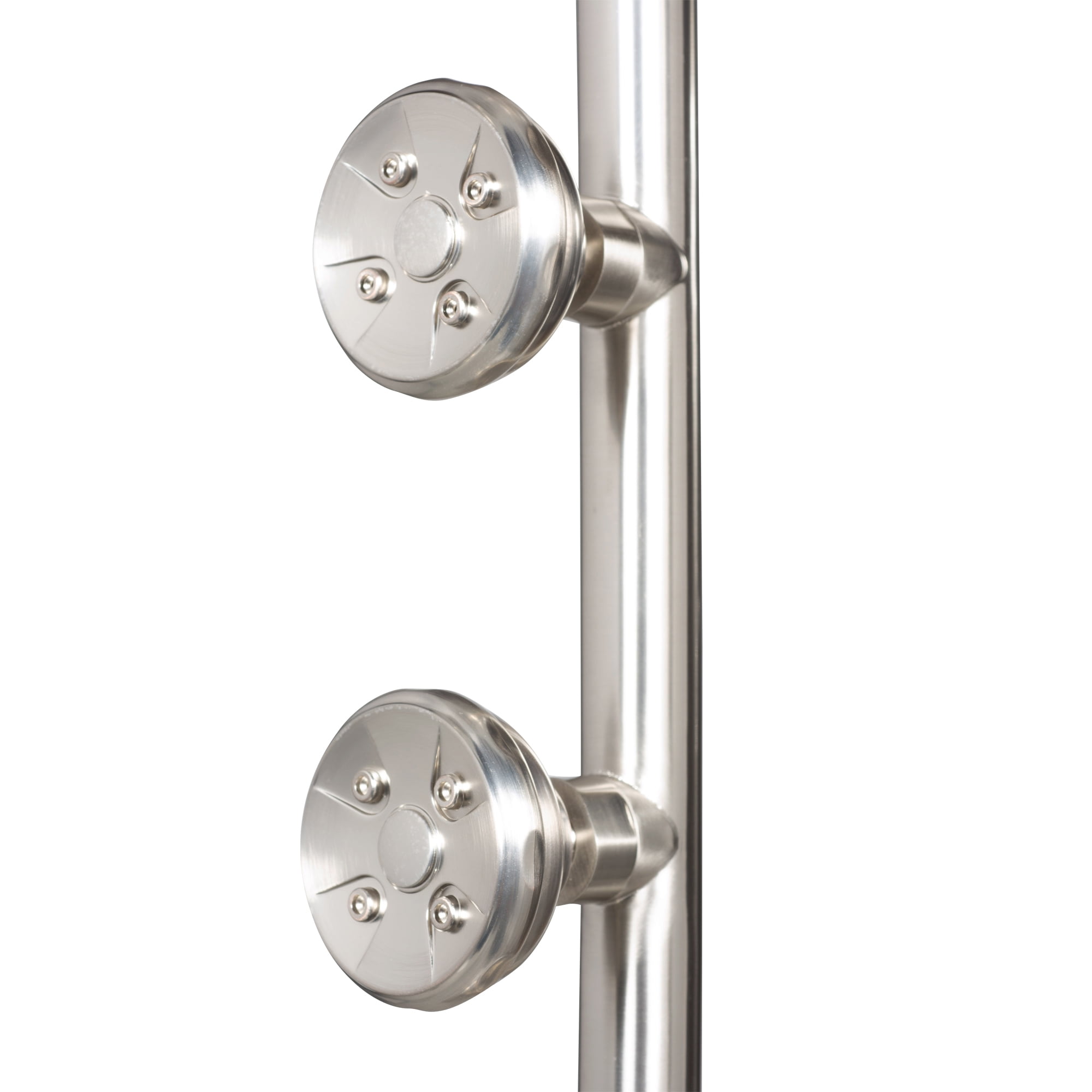 Lanai 8-in Rain Showerhead Shower System with 3-Body Jets Pivoting Shower Arm and Multi-function Handshower Brushed Nickel