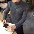 thumbnail image 5 of Suéter de invierno de color sólido con cuello alto torcido Suéter de punto para hombre Suéter de estilo coreano para adolescentes Suéter de cuello alto torcido de ocho, 5 of 5
