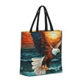 thumbnail image 2 of Hirioo Textured Bald Eagle for Tote Bag for Women, Quilted Shoulder Bag with Zipper, Large Capacity Handbags for Casual, Travel, Work, 2 of 9