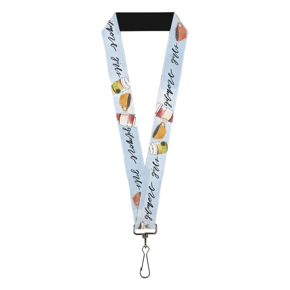 Warner Bros. Entertainment Inc. Lanyard, Gilmore Girls Lukes Coffee Shop Icons and Script Blue, Elastic