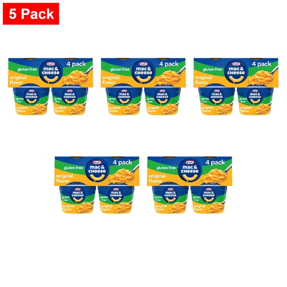 Kraft Gluten Free Original Mac & Cheese Macaroni and Cheese Dinner, Pack, Cups 1.9 oz - 5 Pack