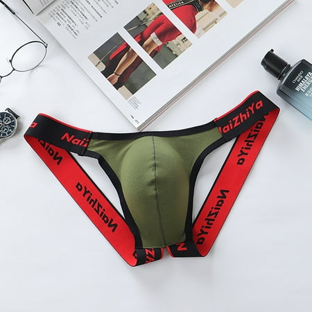 

YDKZYMD Mens Low Rise Cotton G-String Thong Sexy Briefs Underwear Stretch Bulge Pouch Athletic Jockstrap Premium Lingerie