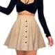 thumbnail image 1 of Falda corta de talle alto con cierre de botones para mujer, 1 of 5
