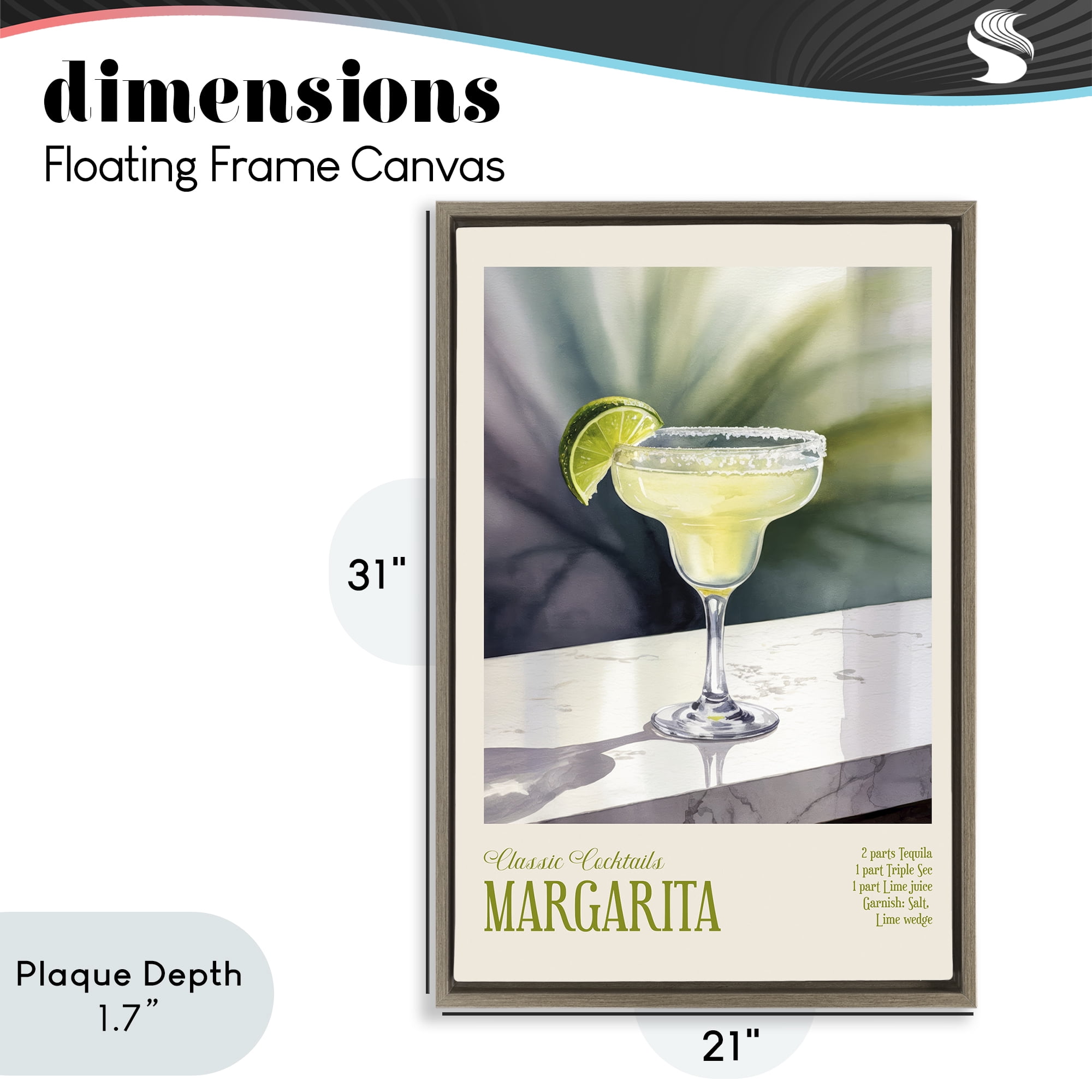 Stupell Industries Margarita on Marble Brown Framed Floater Canvas Wall Art, design by Andreas Magnusson