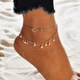 thumbnail image 3 of Leaf Anklets Women Double Foot Chain Ankle Bracelets Bohemian Gold Color Leaves Anklet, 3 of 8