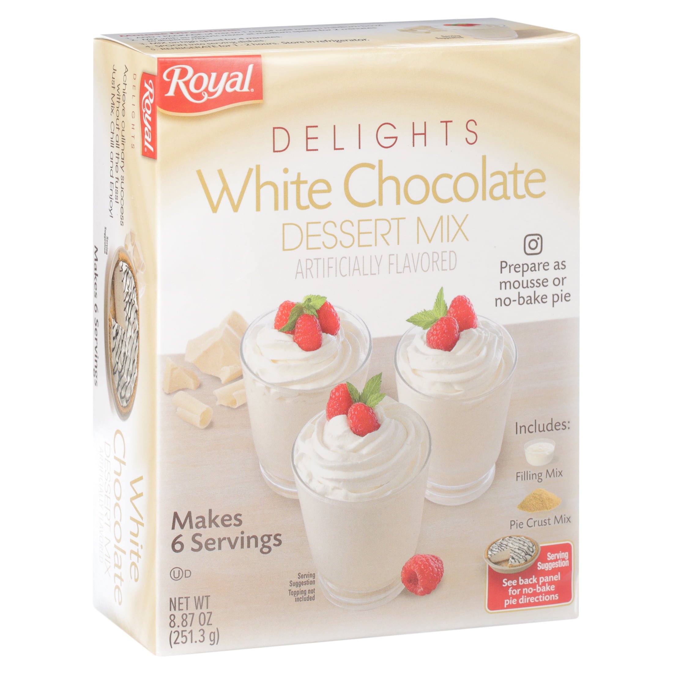 Royal Delights Dessert Mix, White Chocolate with Graham Cracker Crumbs, 6 serve
