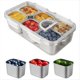 thumbnail image 1 of Contenedor para Refrigerios, Bandeja de Acero Inoxidable con Divisiones, Tapa y Asa, Bandejas Portátiles para Refrigerios con 6 Compartimentos., 1 of 5