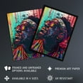 thumbnail image 2 of Artery8 Psychedelic Portrait African Man Dashiki Living Room Art Print Framed Poster Wall Decor 12x16 inch, 2 of 3