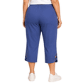 thumbnail image 4 of Turtle Bay New York Women's Capris with Studded Hem Detail in Cotton Blend Twill fabric with Angled side Pockets (Plus Sizes), 4 of 11