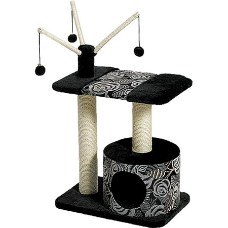 Carnival Cat Enclosure Midwest Homes For Pets-Feline Nuvo Carnival Cat Furniture- Black/white 22 X 15 X 36 ()