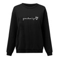 thumbnail image 4 of POINTERTECK Women Winter Autumn Round Neck Top Text Print Long Casual Hoodies, 4 of 5