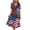 Light Blue, variant on 250th Anniversary USA Flag Dress for Women - 1776-2026 Patriotic V-Neck Short Sleeve Midi Dress - Gradient Fireworks Graphic Print Flowy A-Line Dress for Independence Day 4th of July Party Blue S