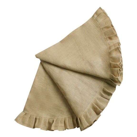24"/36"/42"/50"/60" Diameter Jute Burlap Fabric Christmas Tree Skirt Ruffler Border Decoration