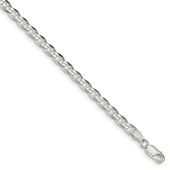 Primal Silver Sterling Silver 4.65mm Flat Anchor Chain Bracelet