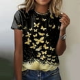 thumbnail image 2 of TSADFHJI Chandails pour Femmes en Coton Mode Décontractée pour Femmes Dégradé à Paillettes Imprimé Col Rond T-Shirt Ample, 2 of 4