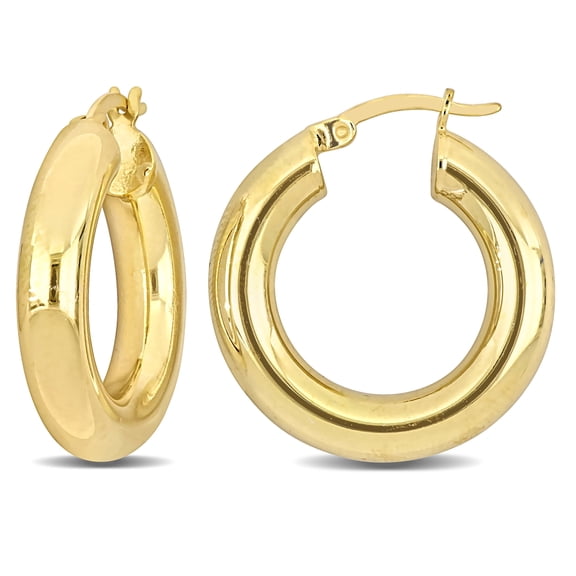 Everly Women's 25mm Yellow Plated Sterling Silver Hoop Earrings