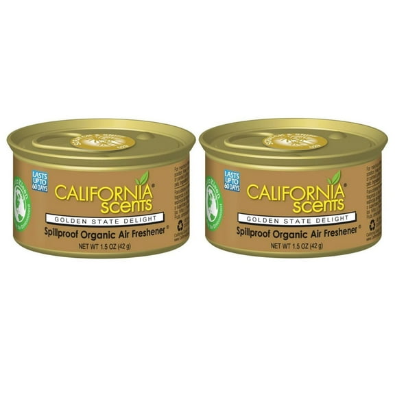 California Scents Spillproof Organic Air Fresheners 1.5 oz, Golden State Delight, 2 Packs