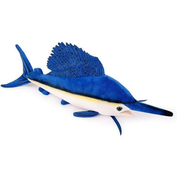 Simulation Swordfish Sailfish Stuffed Plush Toy- 18.5inch Lifelike Marlin Depth Ocean Animals Lstiophorus Platypterus Plushie Toys Figur, Super Soft Plush Dolls Stuffed Toys, Gifts for Kids