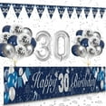 thumbnail image 3 of SPECOOL 30th Birthday Decorations, Navy Blue Silver 30th Happy Birthday Banner with Balloons, Men 30 Years Old Birthday Backdrop Yard Signs Thirty Birthday Decor Supplies, 3 of 7